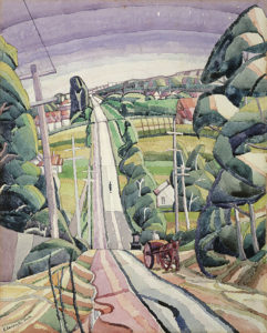 Grace Cossington Smith, Eastern Road, Turramurra c. 1926 , watercolour over pencil on paperboard National Gallery of Australia, Canberra Bequest of Mervyn Horton 1984
