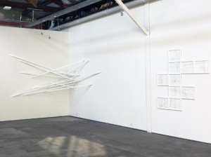 Sarah Robson Corner Composition #5 2009 and Infinite in all Directions #1 2009 at Depot Gallery, Sydney. Image courtesy the artist and Gitte Weise Gallery, Berlin & Sydney
