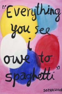 Angela Brennan Everything you see I owe to spaghetti 2009 oil on linen 90x60cm. Image courtesy the artist and Niagara Galleries, Melbourne