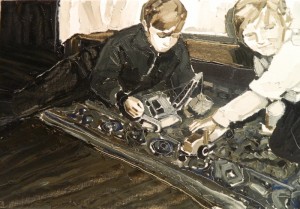 Clara Adolphs Midnight games 2014 oil on canvas 41x61cm. Image courtesy the artist and Mick the Gallery