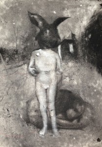 Anton Pulvirenti Starry night 2 2014 charcoal on paper 42x30cm. Image courtesy the artist and Dominik Mersch Gallery