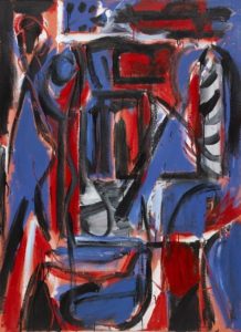 Dick Watkins Night time 1984, PVA on canvas 167.7x122.3. Gift of Danny and Lisa Goldberg 2013. Donated through the Aust Govt's Cultural Gifts Program