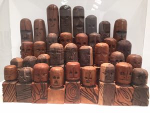 El Anatsui Group Photo 1987 wood. Image courtesy the artist, Jack Shainman Gallery and Carriageworks Sydney