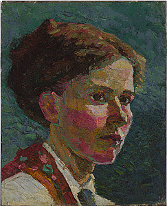 Grace Cossington Smith Study of a head: self portrait 1916  oil on canvas on board  The Holmes à Court Collection,  Heytesbury Pty Ltd, Perth